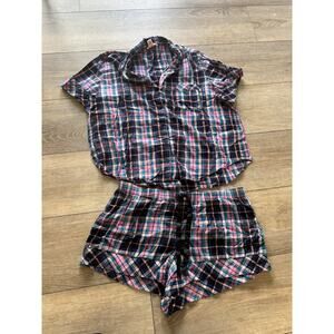 Victorias Secret Plaid Short Pajama Set XL